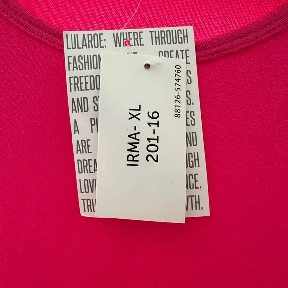 LuLaRoe Fuchsia Short Sleeve Top - Picture 2 of 2